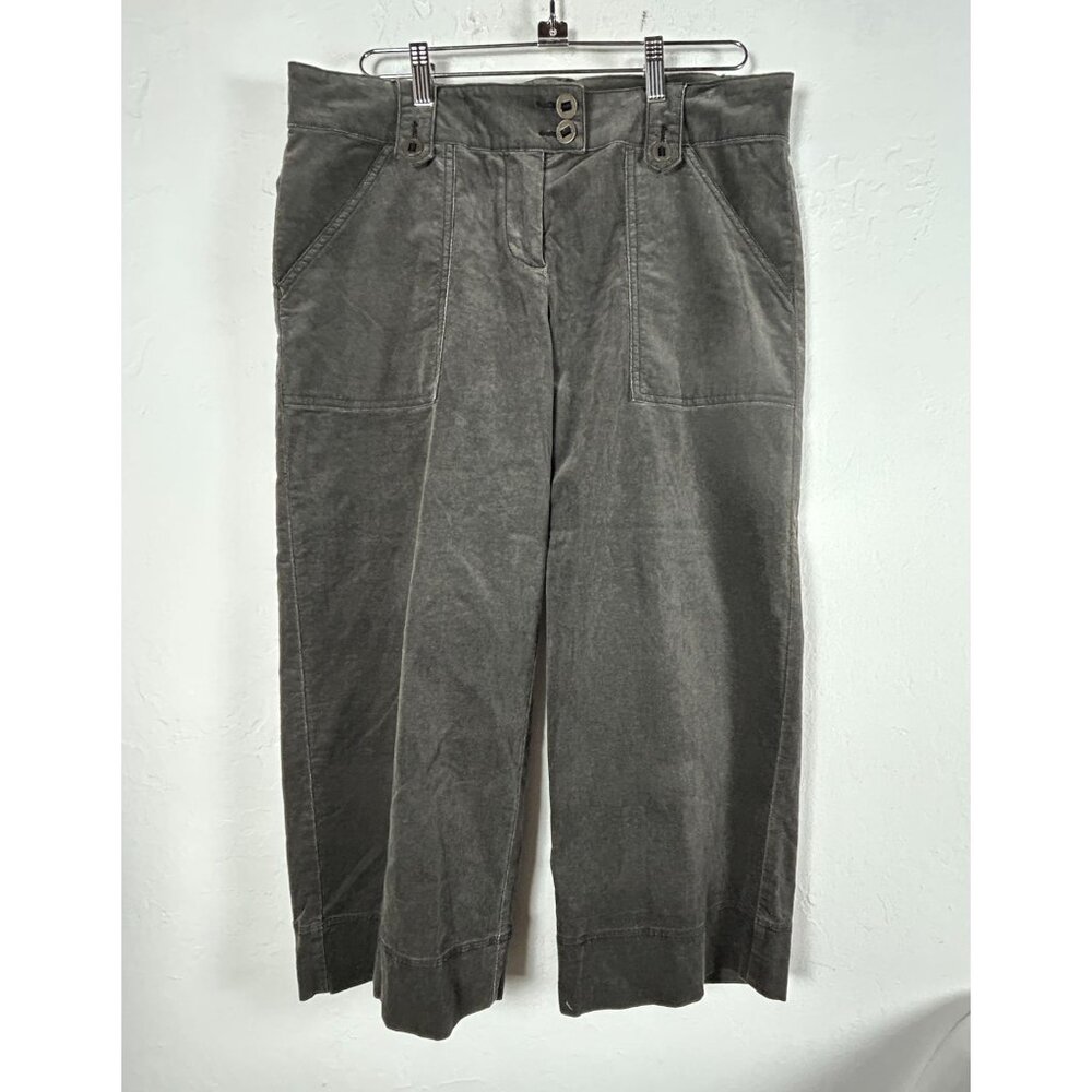 CAbi Womens Size 12 Soft Black Corduroy Cropped Pants Stretch Style 704 New $88